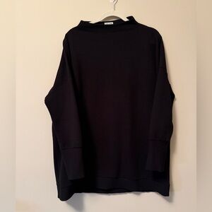 Tribal Black ribbed Dolman sleeve Tunic Top